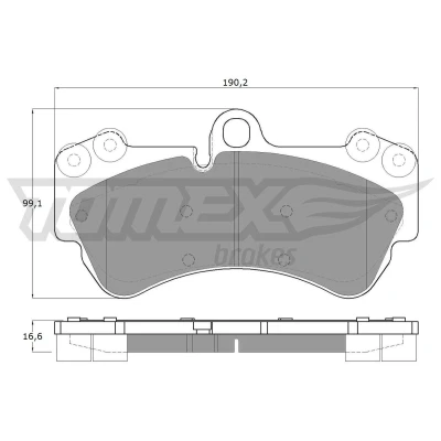 Kuva TOMEX brakes TX 15 16 Jarrupalat Etuakseli Kulumisenilmaisemelle Tasauspainoilla PORSCHE: Cayenne, VOLKSWAGEN: Touareg I, MERCEDES BENZ: G sarja SUV