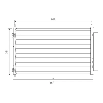 Kuva VALEO 822595 Ilmastoinnin Lauhdutin Vedenerottimella Alumiini 365 TOYOTA: Yaris III Hatchback