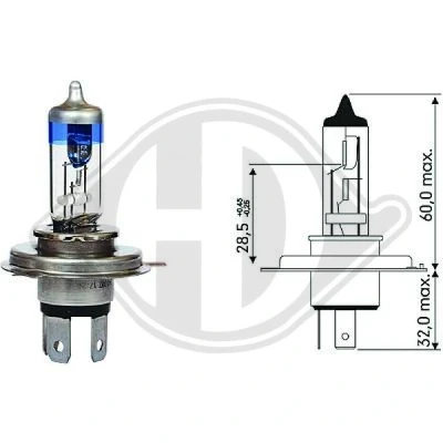 Kuva DIEDERICHS More Light +90% LID10064 Ajovalopolttimo 12 55, 60 VOLKSWAGEN: GOLF 2, TRANSPORTER 4, 4 Bus, NISSAN: MICRA 3, TERRANO 1, Leaf I