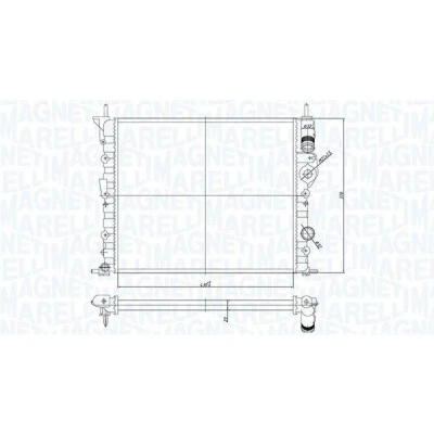 Kuva MAGNETI MARELLI 350213194700 Jäähdytin 430 378 23 Jäähdytysrivat mekaan. kiinnitetyt RENAULT: Scénic 1, CLIO 2