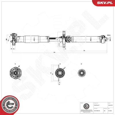 Kuva Vetoakseli, Taka akseli, Takana Esen skv 76SKV070 bmw x5 [e70, f15, f85], x6 [e71, e72, f16, f86] OE 26107589129