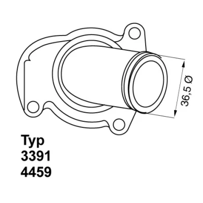 Kuva WAHLER 4459.92D Termostaatti 92 Tiivisteillä OPEL: Astra H Caravan, Meriva A, Corsa D Hatchback