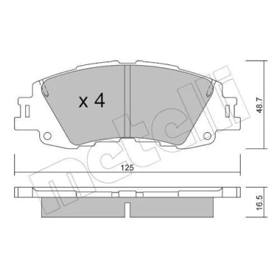 Kuva METELLI 22 1410 0 Jarrupalat Ilman kulumisenilmaisinta TOYOTA: Yaris IV