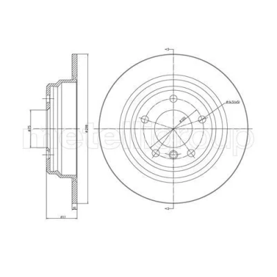 Kuva METELLI Jarrulevy BMW: 5 Sedan 10,0mm 75,0mm täysi Lakattu 23 0397C 34211163669,34211163835,34211164129,34216767049 Jarrulevyt