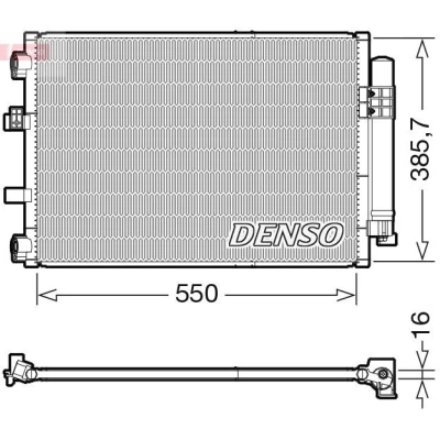Kuva DENSO DCN10043 Ilmastoinnin Lauhdutin Vedenerottimella R 134a FORD: FOCUS 3 Turnier, C Max 2,