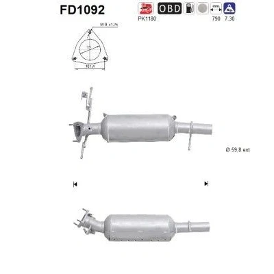 Kuva AS FD1092 Hiukkassuodatin Kordieriitti
