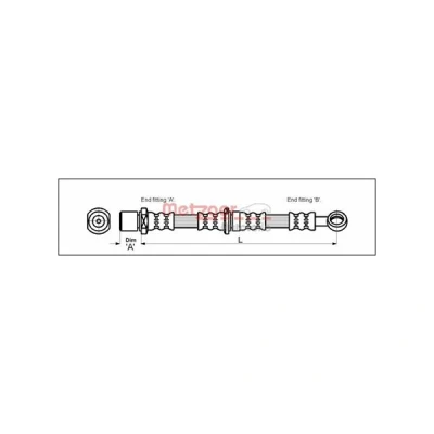 Kuva METZGER 4110203 Jarruletku 504 M10 x 1 SUBARU: Legacy 2, Impreza II Sedan
