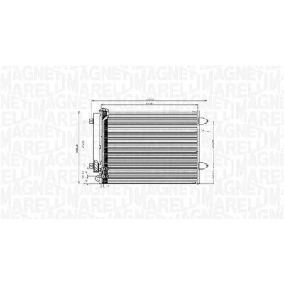 Kuva MAGNETI MARELLI 350203919000 Ilmastoinnin Lauhdutin Vedenerottimella 590x438x16 438 590 16 VOLKSWAGEN: Passat B7 Variant, B6 Variant