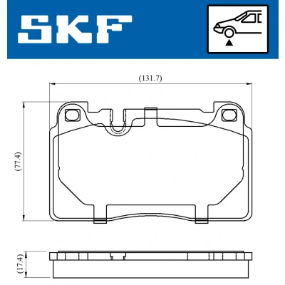 Kuva SKF VKBP 80225 Jarrupalat Kulumisenilmaisemelle AUDI: A6 C7 Avant, Q5, A7 Sportback
