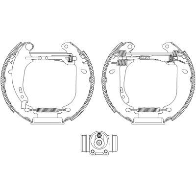 Kuva TEXTAR Shoe Kit Pro 84053800 Jarrukenkäsarja, Rumpujarru Pyörän jarrun sylinterillä, Säätöelementillä PEUGEOT: 206 Hatchback