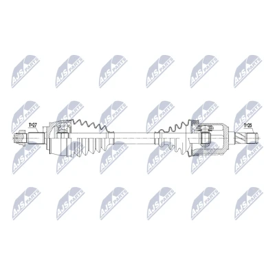 Kuva NTY NPW FT 085 Vetoakseli Etuakseli, vasen 602mm Käsivaihteisto, 6 portainen