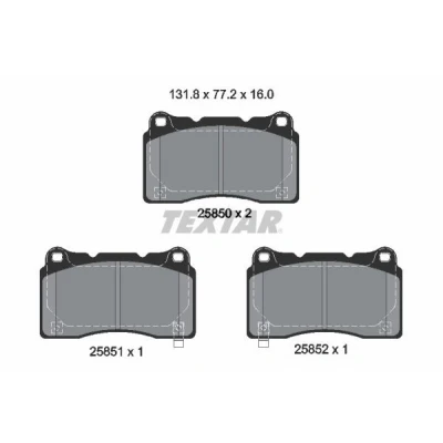 Kuva TEXTAR 2585001 Jarrupalat Sis. kulumisenilmaisimen HONDA: CIVIC 10