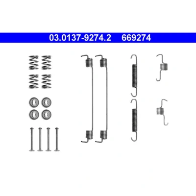 Kuva ATE 03.0137 9274.2 Tarvikesarja Jarrukengät DACIA: Sandero I, LOGAN MCV 2, RENAULT: CLIO NISSAN: Note II Hatchback