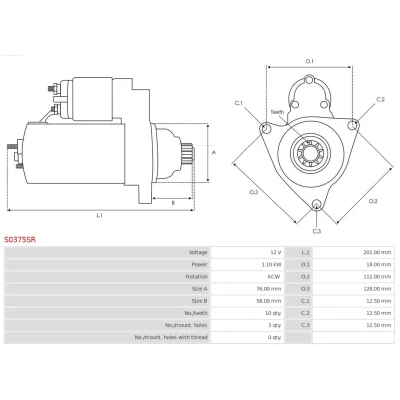 Kuva Startteri AS PL S0375SR