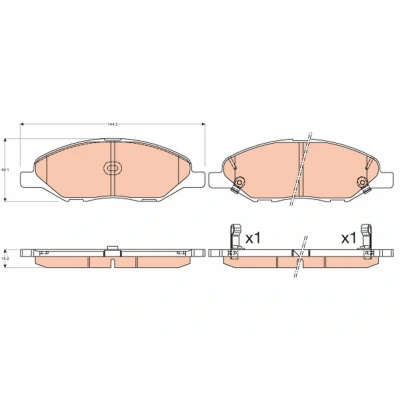 Kuva TRW GDB3577 Jarrupalat akustisella kulumavaroittimella NISSAN: MICRA 3, 2, Tiida Hatchback