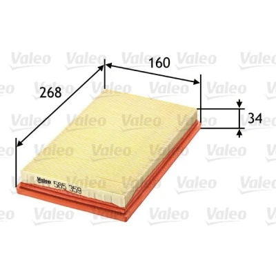 Kuva VALEO 585359 Ilmansuodatin 35 160 280 Suodatinpanos TOYOTA: Corolla VIII Liftback, FX Hatchback, Farmari