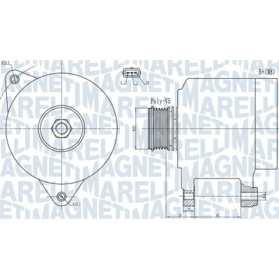 Kuva MAGNETI MARELLI 063732133010 Laturi 14V 120A