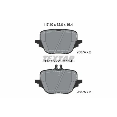 Kuva TEXTAR 2637401 Jarrupalat Kulumisenilmaisemelle