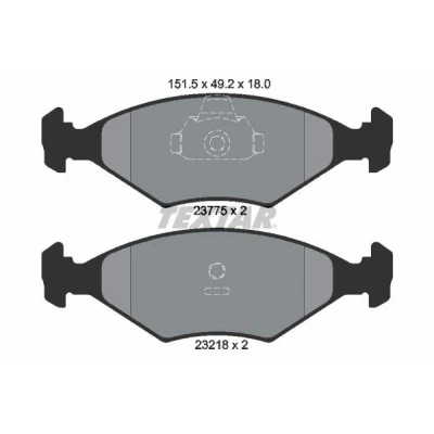Kuva TEXTAR 2377501 Jarrupalat Ei kulumisenilmaisimelle FIAT: Siena