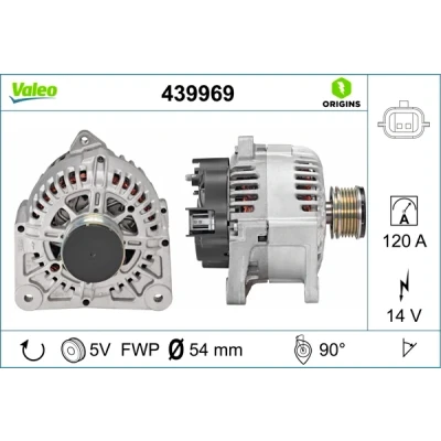 Kuva VALEO 439969 Laturi 14V 120A RENAULT: Clio 3, III Grandtour