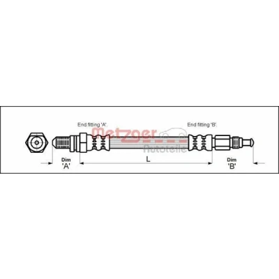 Kuva METZGER 4114804 Jarruletku 478 M10 x 1 FORD: KA Hatchback
