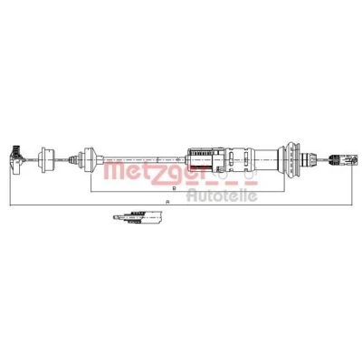 Kuva METZGER 11.3048 Kytkinvaijeri Automaattisella säädöllä COFLE PEUGEOT: 206 SW