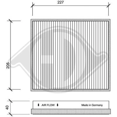 Kuva DIEDERICHS DCI1083 Raitisilmasuodatin Aktiivihiilisuodatin 237 215 40 Climate MERCEDES BENZ: ML sarja