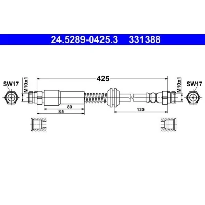 Kuva ATE 24.5289 0425.3 Jarruletku 425 VOLKSWAGEN: Caddy 3