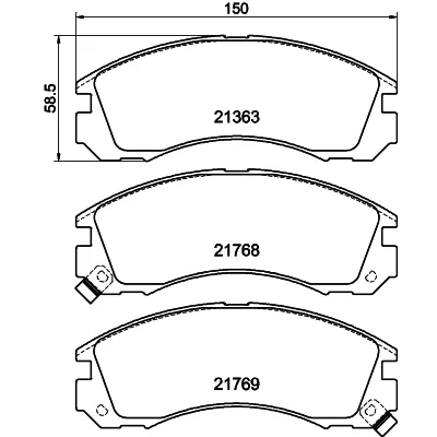 Kuva HELLA 8DB 355 016 531 Jarrupalat akustisella kulumavaroittimella MITSUBISHI: Outlander 3, 2 SUV, PAJERO