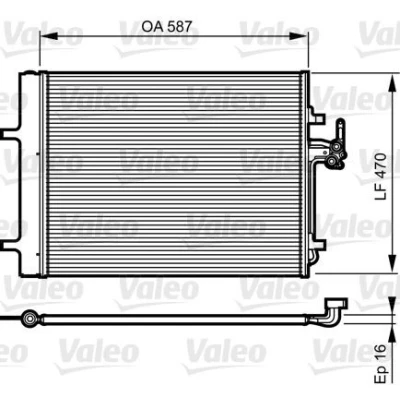 Kuva VALEO 814184 Ilmastoinnin Lauhdutin ilman vedenerotinta Alumiini 470 R 134a FORD: MONDEO 4 Turnier, S Max Mk1,