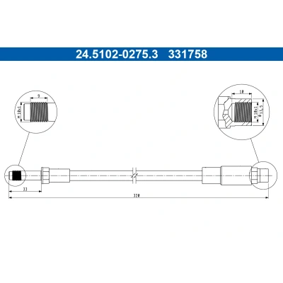 Kuva ATE 24.5102 0275.3 Jarruletku 320mm M10x1mm BMW: 5 Sedan, Touring