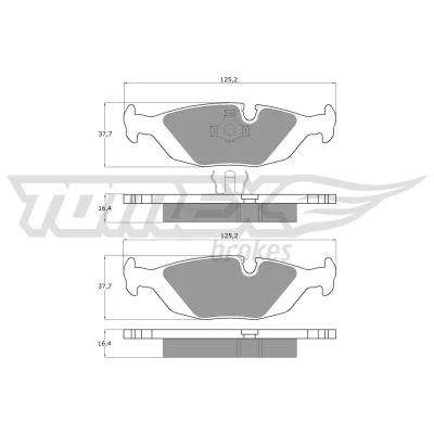 Kuva TOMEX brakes TX 11 30 Jarrupalat Taka akseli Kulumisenilmaisemelle BMW: 3 Cabriolet, Sedan, 5 Sedan
