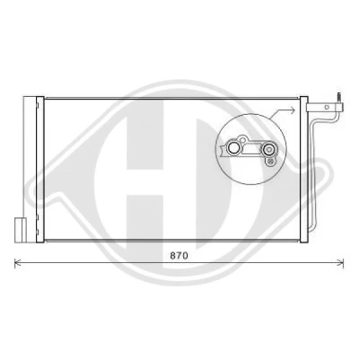 Kuva DIEDERICHS DCC1642 Ilmastoinnin Lauhdutin Vedenerottimella Climate 15,4 Alumiini R 134a FORD: FOCUS 3 Turnier, C Max 2,