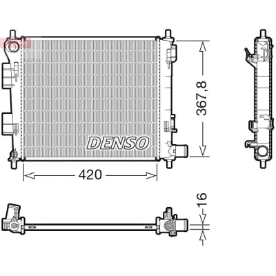 Kuva DENSO DRM41025 Jäähdytin 420 388 16