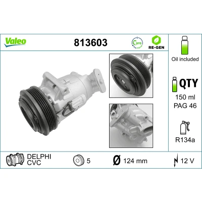 Kuva Kompressori, ilmastointilaite VALEO 813603