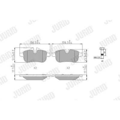Kuva JURID 573651J Jarrupalat Kulumisenilmaisemelle Ilman tarvikkeita BMW: Z4 Roadster