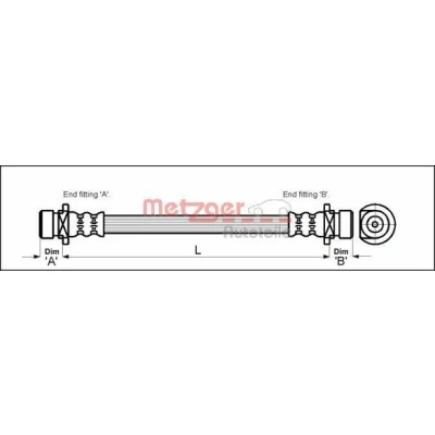Kuva METZGER 4113506 Jarruletku 233 F10 x 1 HONDA: CIVIC 4 Hatchback, 5 Stufenheck