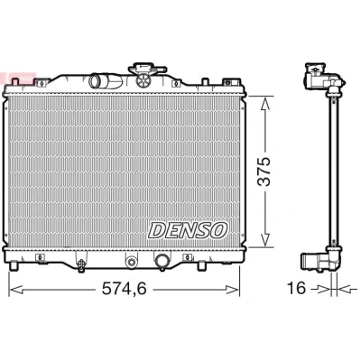 Kuva DENSO DRM44043 Jäähdytin 575 375 16