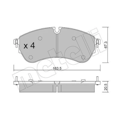 Kuva METELLI 22 1173 0 Jarrupalat Kulumisenilmaisemelle VOLKSWAGEN: Crafter Van, Bussi, MAN: TGE Umpikori