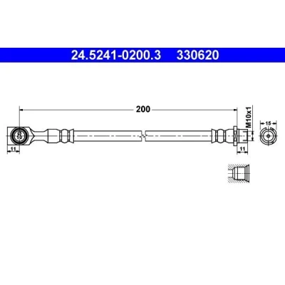 Kuva ATE 24.5241 0200.3 Jarruletku 200 M10x1 OPEL: Astra G CC, Zafira A, Sedan