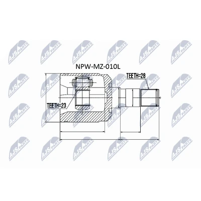 Kuva NTY NPW MZ 010L Vetonivel Vaihteiston puoli, Etuakseli, vasen MAZDA: MX 6, 626 V Farmari, Sedan