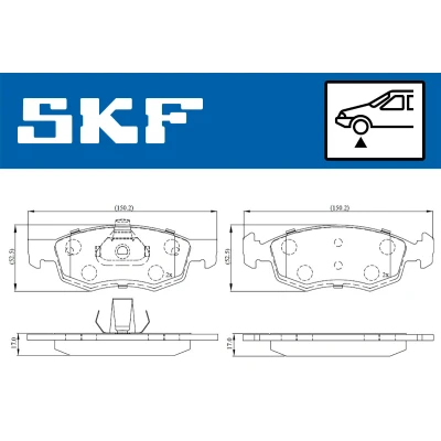 Kuva SKF VKBP 80294 Jarrupalat Ei kulumisenilmaisimelle DACIA: Logan I Pick up