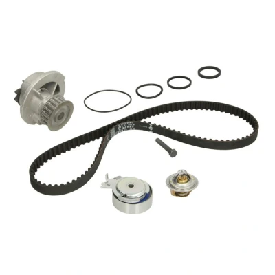 Kuva INA 530 0004 31 Vesipumppu + Jakohihnasarja Vesipumpulla, Asennusmateriaalilla Termostaatilla OPEL: Astra G CC, Caravan, Sedan
