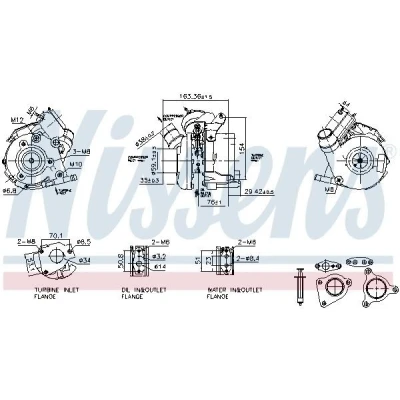 Kuva NISSENS 93830 Turboahdin Pakokaasuahdin öljyjäähdytetty, Vesijäähdytteinen NISSAN: Qashqai / Qashqai+2 I