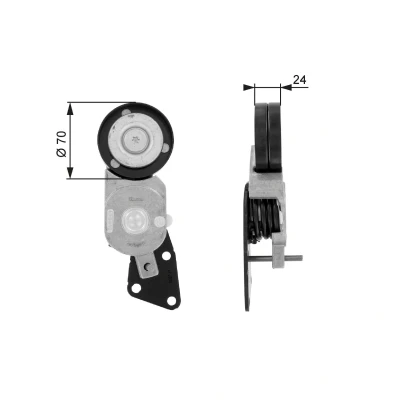 Kuva GATES FleetRunner Micro V Kit T38426 Kiristysrulla VOLKSWAGEN: Polo IV Hatchback, SKODA: Fabia 1 Praktik, 2, SEAT: Córdoba II Sedan
