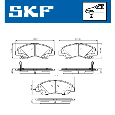 Kuva SKF VKBP 80386 A Jarrupalat akustisella kulumavaroittimella MERCEDES BENZ: Sprinter 3.5 T Bussi