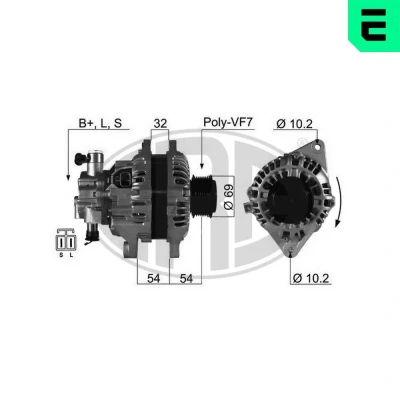 Kuva ERA 210381A Laturi 14V 110A KIA: SORENTO 1, HYUNDAI: H 1 Van