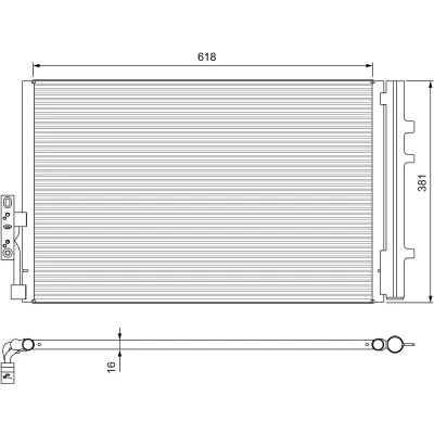 Kuva VALEO 814386 Ilmastoinnin Lauhdutin Vedenerottimella Alumiini 381 R 134a