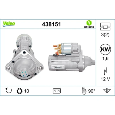 Kuva VALEO NEW ORIGINAL PART 438151 Starttimoottori 12 1,6 10 BMW: 3 Sedan, Touring, 5 Touring
