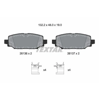 Kuva TEXTAR 2613601 Jarrupalat akustisella kulumavaroittimella Tarvikkeilla JEEP: Wrangler IV